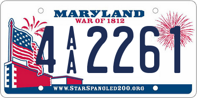 MD license plate 4AA2261