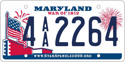 MD license plate 4AA2264