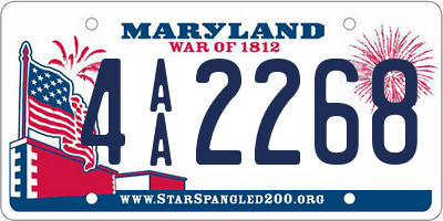 MD license plate 4AA2268