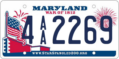 MD license plate 4AA2269