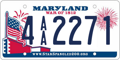 MD license plate 4AA2271