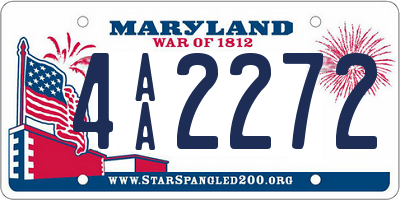 MD license plate 4AA2272