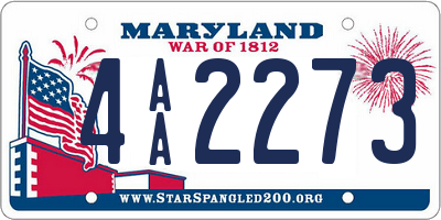 MD license plate 4AA2273