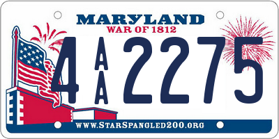 MD license plate 4AA2275