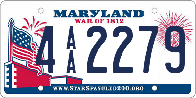 MD license plate 4AA2279