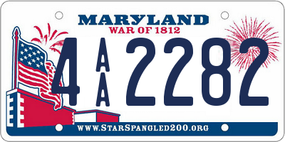 MD license plate 4AA2282