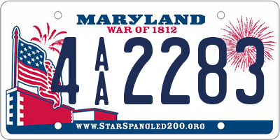 MD license plate 4AA2283