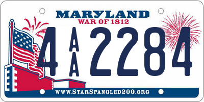 MD license plate 4AA2284