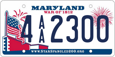 MD license plate 4AA2300