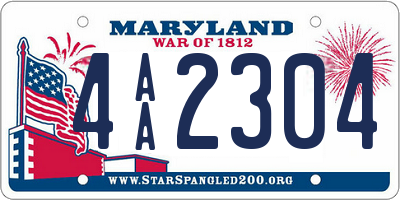 MD license plate 4AA2304