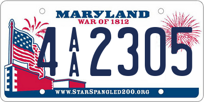 MD license plate 4AA2305