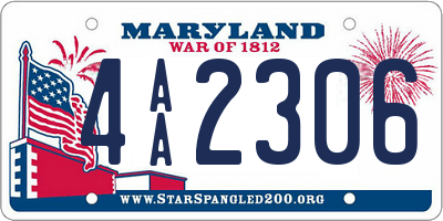 MD license plate 4AA2306