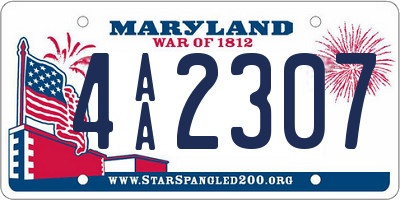 MD license plate 4AA2307