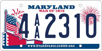 MD license plate 4AA2310