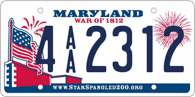 MD license plate 4AA2312