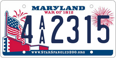 MD license plate 4AA2315