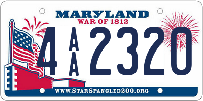 MD license plate 4AA2320