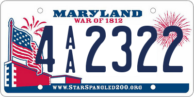 MD license plate 4AA2322