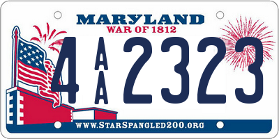 MD license plate 4AA2323