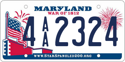 MD license plate 4AA2324