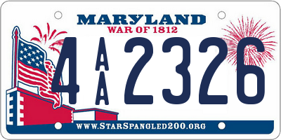 MD license plate 4AA2326