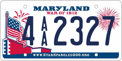 MD license plate 4AA2327