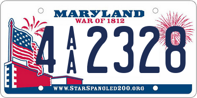 MD license plate 4AA2328