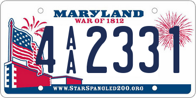 MD license plate 4AA2331