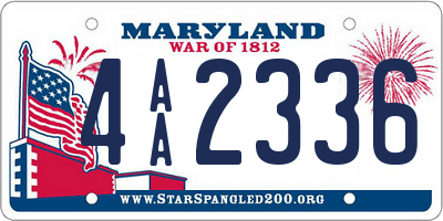 MD license plate 4AA2336