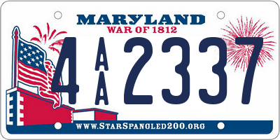 MD license plate 4AA2337