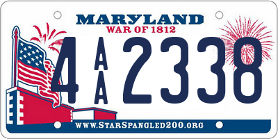 MD license plate 4AA2338