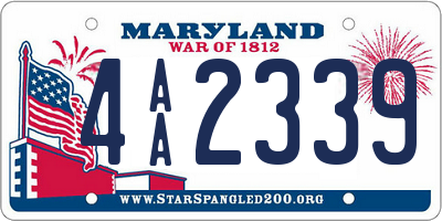 MD license plate 4AA2339