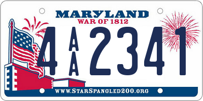 MD license plate 4AA2341