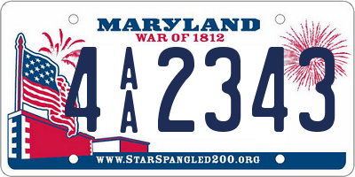 MD license plate 4AA2343