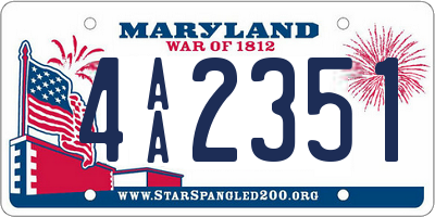 MD license plate 4AA2351