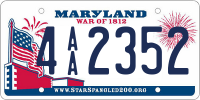 MD license plate 4AA2352