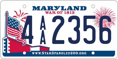 MD license plate 4AA2356