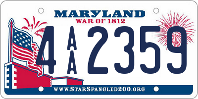 MD license plate 4AA2359