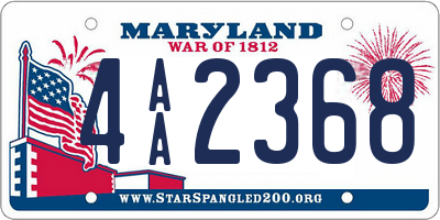 MD license plate 4AA2368