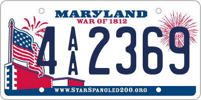 MD license plate 4AA2369