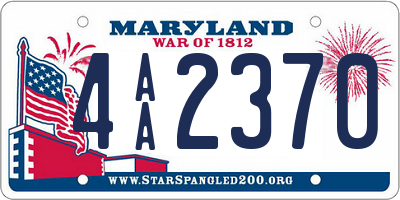 MD license plate 4AA2370