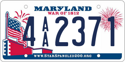 MD license plate 4AA2371