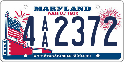 MD license plate 4AA2372