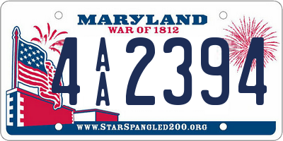 MD license plate 4AA2394