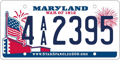 MD license plate 4AA2395