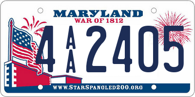 MD license plate 4AA2405