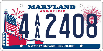 MD license plate 4AA2408