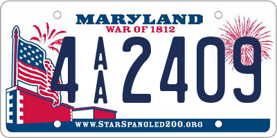 MD license plate 4AA2409