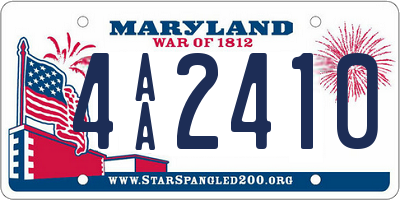 MD license plate 4AA2410