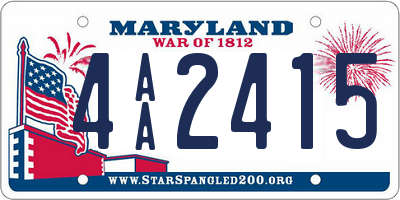 MD license plate 4AA2415